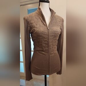 Guess Taupe Long Sleeve Dress